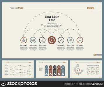 Infographic design set can be used for workflow layout, diagram, annual report, presentation, web design. Business and statistics concept with process, line and percentage charts.