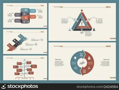 Infographic design set can be used for workflow layout, diagram, annual report, presentation, web design. Business and planning concept with process, flow and percentage charts.