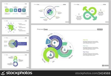 Infographic design set can be used for workflow layout, diagram, annual report, presentation, web design. Business and statistics concept with process, area, doughnut and percentage charts.