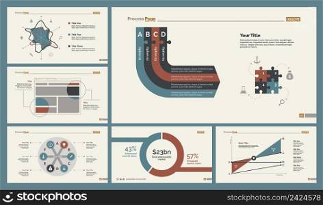 Infographic design set can be used for workflow layout, diagram, annual report, presentation, web design. Business and analyzing concept with process, area, line, radar and percentage charts.