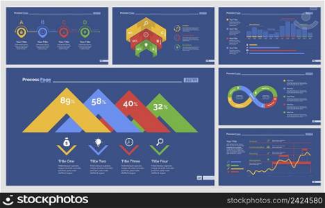 Infographic design set can be used for workflow layout, diagram, annual report, presentation, web design. Business and analyzing concept with process, line and percentage charts.