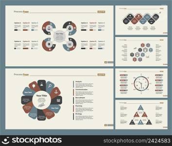 Infographic design set can be used for workflow layout, diagram, annual report, presentation, web design. Business and management concept with process and timing charts.