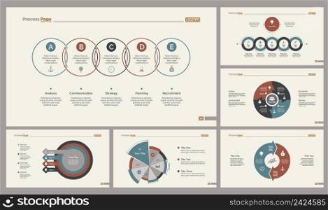 Infographic design set can be used for workflow layout, diagram, annual report, presentation, web design. Business and management concept with process and pie charts.