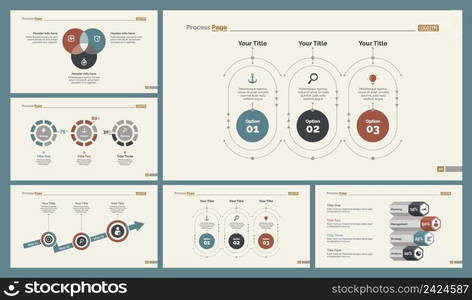 Infographic design set can be used for workflow layout, diagram, annual report, presentation, web design. Business and consulting concept with process, doughnut and percentage charts.