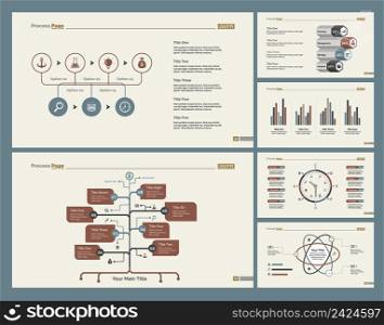 Infographic design set can be used for workflow layout, diagram, annual report, presentation, web design. Business and logistics concept with process, timing, flow and percentage charts.