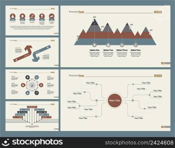 Infographic design set can be used for workflow layout, diagram, annual report, presentation, web design. Business and planning concept with process charts and mind map.