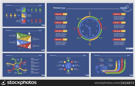 Infographic design set can be used for workflow layout, diagram, annual report, presentation, web design. Business and production concept with process, timing and percentage charts.