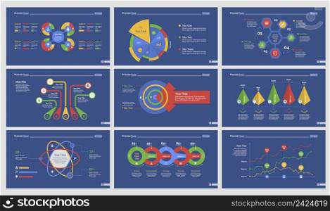 Infographic design set can be used for workflow layout, diagram, annual report, presentation, web design. Business and statistics concept with process, line, bar, pie and percentage charts.