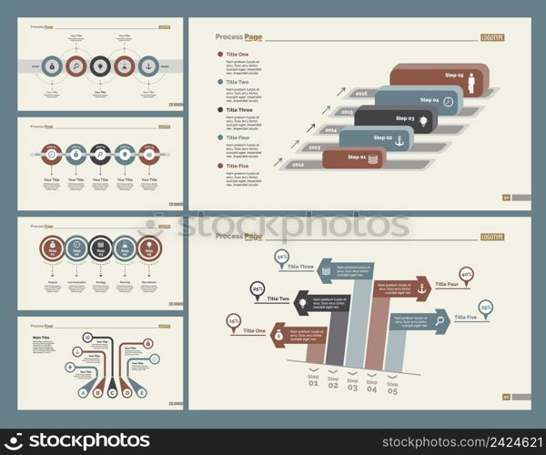 Infographic design set can be used for workflow layout, diagram, annual report, presentation, web design. Business and research concept with process and percentage charts.