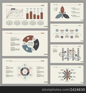 Infographic design set can be used for workflow layout, diagram, annual report, presentation, web design. Business and management concept with process, line and bar charts.