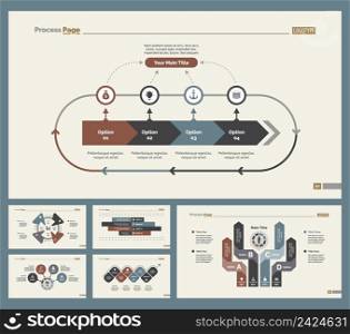 Infographic design set can be used for workflow layout, diagram, annual report, presentation, web design. Business and production concept with process, bar and percentage charts.