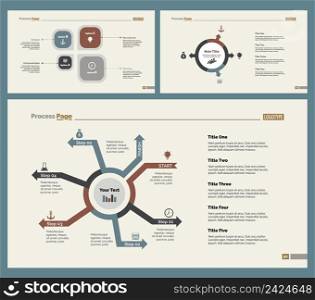 Infographic design set can be used for workflow layout, diagram, annual report, presentation, web design. Business and consulting concept with process charts.