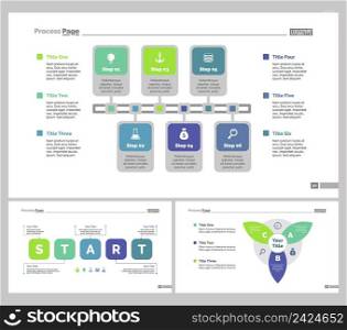 Infographic design set can be used for workflow layout, diagram, annual report, presentation, web design. Business and planning concept with process charts.