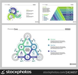 Infographic design set can be used for workflow layout, diagram, annual report, presentation, web design. Business and statistics concept with process, doughnut and percentage charts.