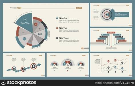 Infographic design set can be used for workflow layout, diagram, annual report, presentation, web design. Business and analytics concept with process, line and pie charts.