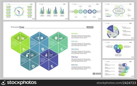 Infographic design set can be used for workflow layout, diagram, annual report, presentation, web design. Business and analytics concept with process, timing and pie charts.