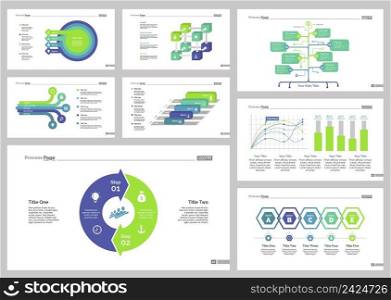 Infographic design set can be used for workflow layout, diagram, annual report, presentation, web design. Business and banking concept with process, line, flow and bar charts.