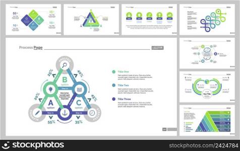 Infographic design set can be used for workflow layout, diagram, annual report, presentation, web design. Business and analysis concept with process and percentage charts.