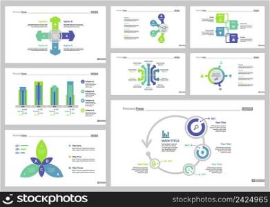 Infographic design set can be used for workflow layout, diagram, annual report, presentation, web design. Business and consulting concept with process, bar and percentage charts.