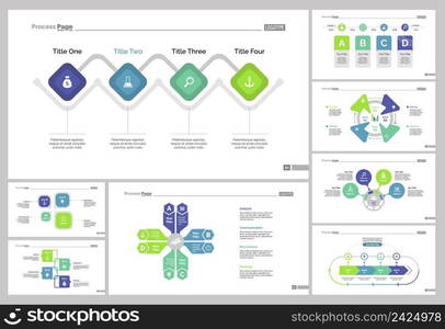 Infographic design set can be used for workflow layout, diagram, annual report, presentation, web design. Business and marketing concept with process charts.