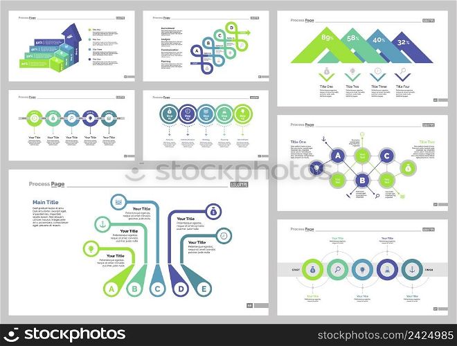 Infographic design set can be used for workflow layout, diagram, annual report, presentation, web design. Business and production concept with process, bar and percentage charts.