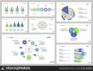 Infographic design set can be used for workflow layout, diagram, annual report, presentation, web design. Business and statistics, pie, bar, concept with process and percentage charts.