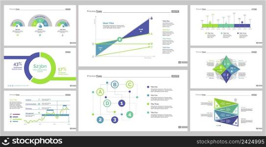 Infographic design set can be used for workflow layout, diagram, annual report, presentation, web design. Business and statistics concept with process, line, bar and percentage charts.