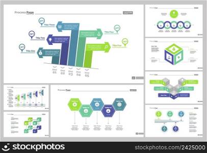 Infographic design set can be used for workflow layout, diagram, annual report, presentation, web design. Business and training concept with process, flow and percentage charts.