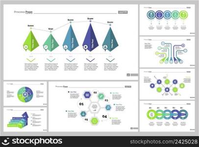 Infographic design set can be used for workflow layout, diagram, annual report, presentation, web design. Business and marketing concept with process, flow, bar and percentage charts.