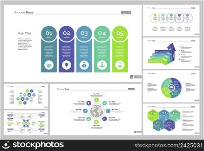 Infographic design set can be used for workflow layout, diagram, annual report, presentation, web design. Business and teamwork concept with process, bar and flow charts.