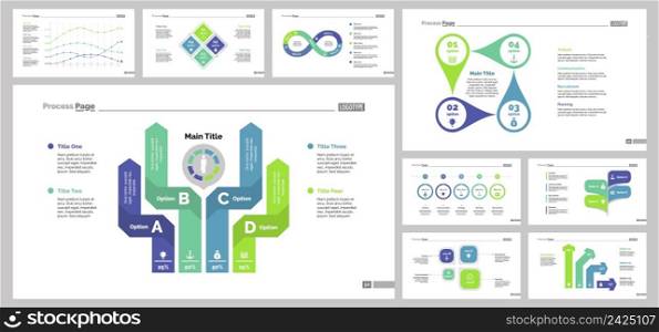 Infographic design set can be used for workflow layout, diagram, annual report, presentation, web design. Business and management concept with process, line and percentage charts.