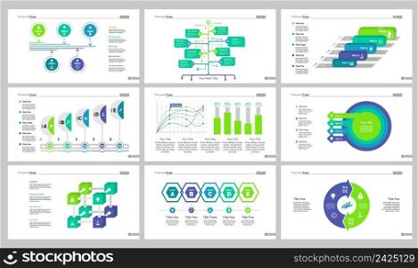 Infographic design set can be used for workflow layout, diagram, annual report, presentation, web design. Business and management concept with process, flow, line and bar charts.