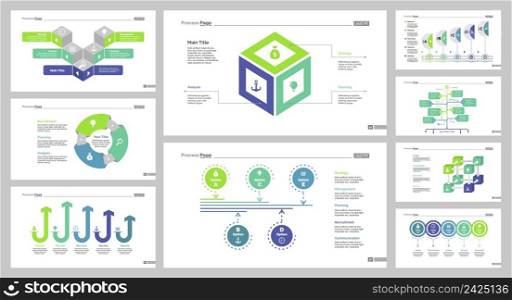 Infographic design set can be used for workflow layout, diagram, annual report, presentation, web design. Business and planning concept with process and flow charts.