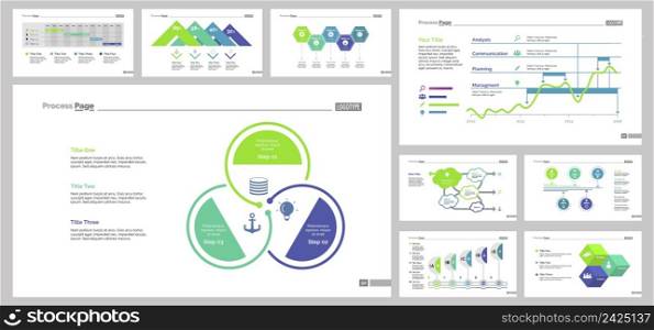 Infographic design set can be used for workflow layout, diagram, annual report, presentation, web design. Business and planning concept with process, timing, flow, line and percentage charts.