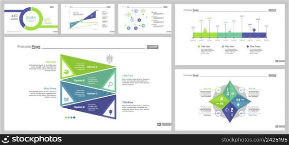 Infographic design set can be used for workflow layout, diagram, annual report, presentation, web design. Business and statistics concept with process, line, area, bar, timing and percentage charts.
