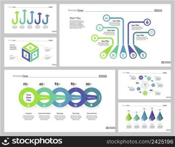 Infographic design set can be used for workflow layout, diagram, annual report, presentation, web design. Business and planning concept with process, bar and percentage charts.