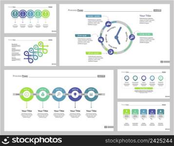 Infographic design set can be used for workflow layout, diagram, annual report, presentation, web design. Business and training concept with process and timing charts.