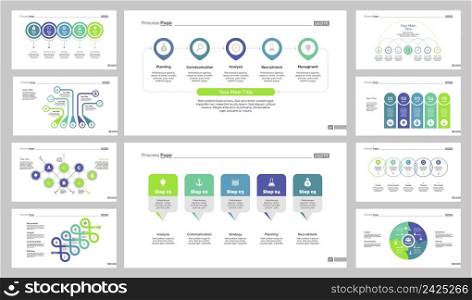 Infographic design set can be used for workflow layout, diagram, annual report, presentation, web design. Business and marketing concept with process and flow charts.