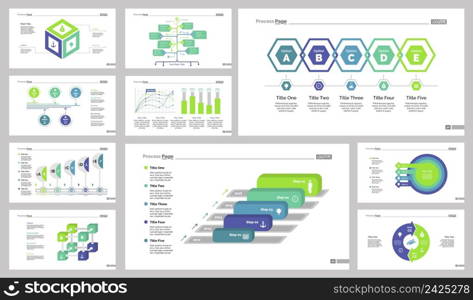 Infographic design set can be used for workflow layout, diagram, annual report, presentation, web design. Business and management concept with process, line, bar and flow charts.