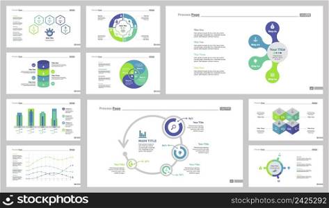 Infographic design set can be used for workflow layout, diagram, annual report, presentation, web design. Business and marketing concept with process, bar, line and percentage charts.