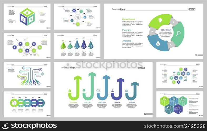 Infographic design set can be used for workflow layout, diagram, annual report, presentation, web design. Business and training concept with process, flow, bar and percentage charts.