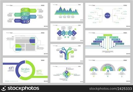 Infographic design set can be used for workflow layout, diagram, annual report, presentation, web design. Business and workflow concept with process, percentage charts and mind map.