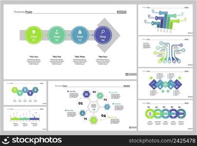 Infographic design set can be used for workflow layout, diagram, annual report, presentation, web design. Business and economics concept with process, bar and percentage charts.