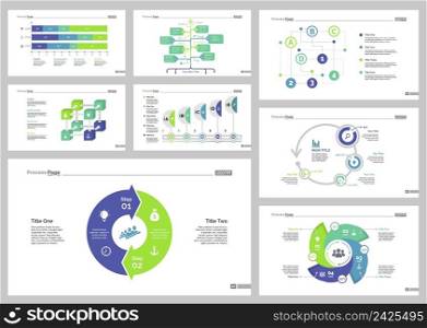 Infographic design set can be used for workflow layout, diagram, annual report, presentation, web design. Business and finance concept with process, bar, flow and percentage charts.