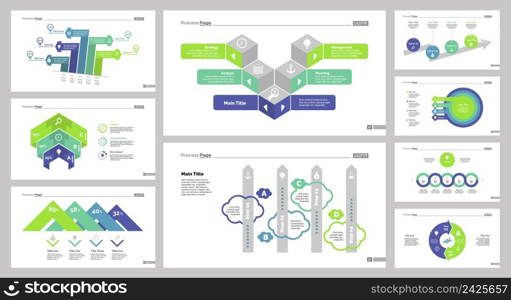 Infographic design set can be used for workflow layout, diagram, annual report, presentation, web design. Business and finance concept with process and percentage charts.