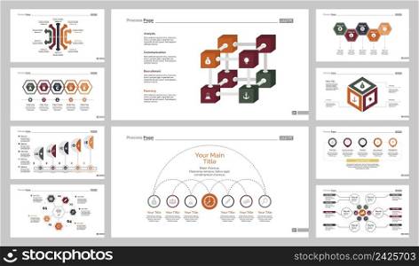 Infographic design set can be used for workflow layout, diagram, annual report, presentation, web design. Business and banking concept with process and flow charts.