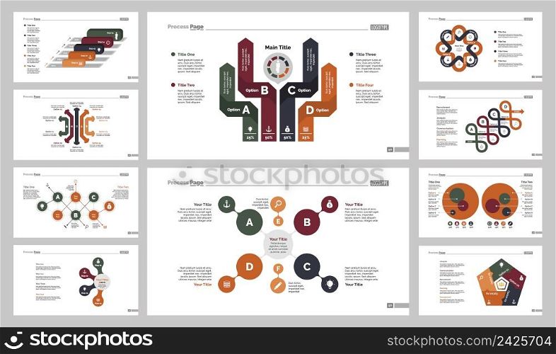 Infographic design set can be used for workflow layout, diagram, annual report, presentation, web design. Business and management concept with process, flow and percentage charts.