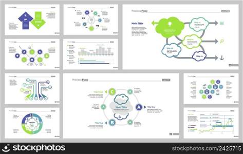 Infographic design set can be used for workflow layout, diagram, annual report, presentation, web design. Business and finance concept with process, line and flow charts.