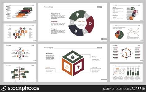 Infographic design set can be used for workflow layout, diagram, annual report, presentation, web design. Business and logistics concept with process, line, pie, bar, timing and percentage charts.