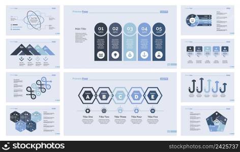 Infographic design set can be used for workflow layout, diagram, annual report, presentation, web design. Business and marketing concept with process, pie and percentage charts.